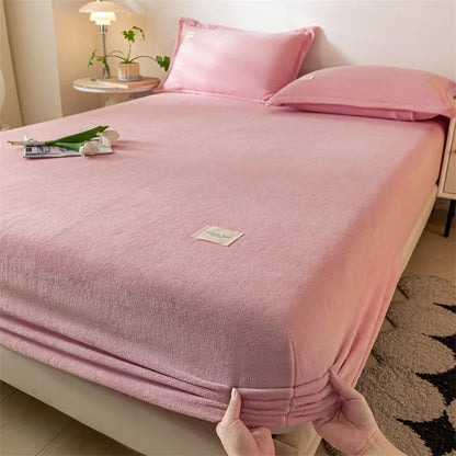 Velvet Thermal Mattress Cover, Plush Fabric Sheets For Winter, Bed Cover, Bed Sheets Set For Single Double King Queen Bed120x200