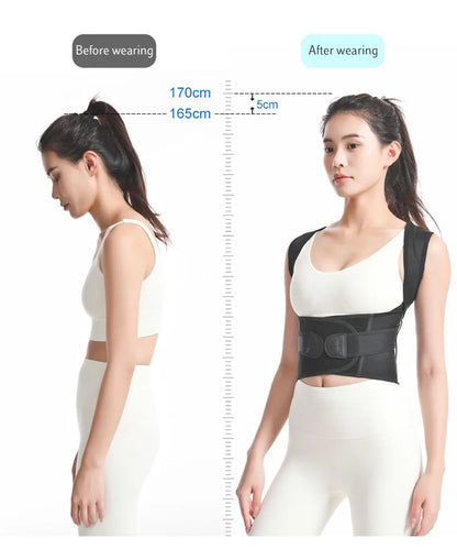 AOLIKES Back Brace Posture Corrector for Men and Women - Adjustable Posture Back Brace for Upper and Lower Back Pain Relief