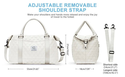 Large Duffle Tote Bag Weekender Carry on Overnight Bags for Women Travel With Trolley Sleeve Wet Pocket, Sports Tote Gym Bag