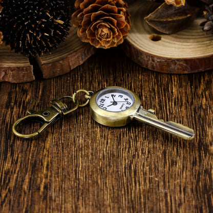 Key antique copper keychain watch pocket watch quartz watch student necklace watch hanging watch accessory
