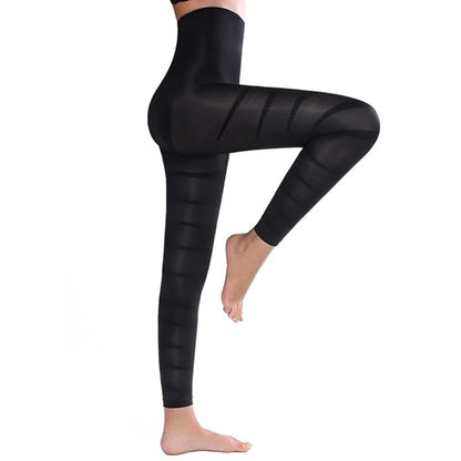 High Waist Leggings Women Sculpting Firm Control Leg Tummy Flat Skinny Slimming Tights Thigh Slimmer Footless Pants Stretchy