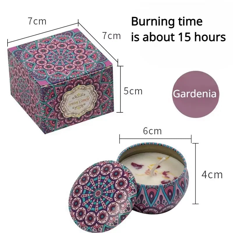 Scented Candle Set Gift Islamic Arabian Pattern Fragrance Candle Jar DIY Smokeless Couples Jasmine Rose Romantic Incense Candles