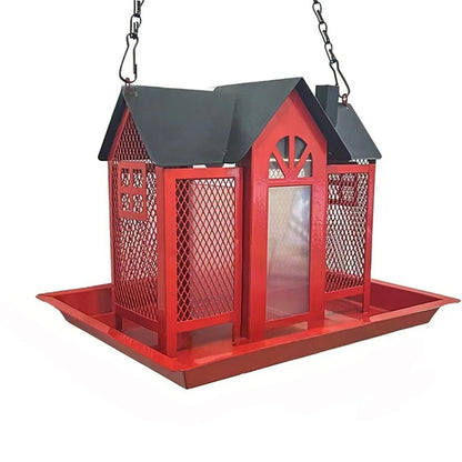 Bird Feeders For Outdoors Metal Bird Garden Feeders Rain/Wind-Proof Cottage Bird Feeder Large-Capacity Bird Food Feeder