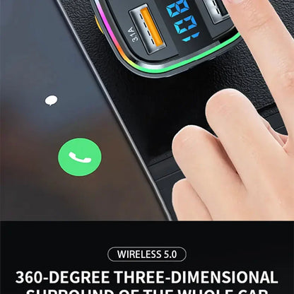 Bluetooth 5.0 FM Transmitter Handsfree Car Radio Modulator MP3 Player With 22.5W USB Super Quick Charge Adapter for Car