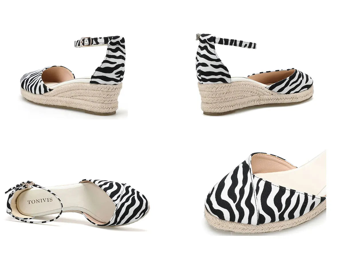 Ladies Casual Wedges Summer New Platform Sandals Fashion High Heels Espadrilles Sandals Roman Buckle Sandals