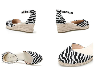 Ladies Casual Wedges Summer New Platform Sandals Fashion High Heels Espadrilles Sandals Roman Buckle Sandals