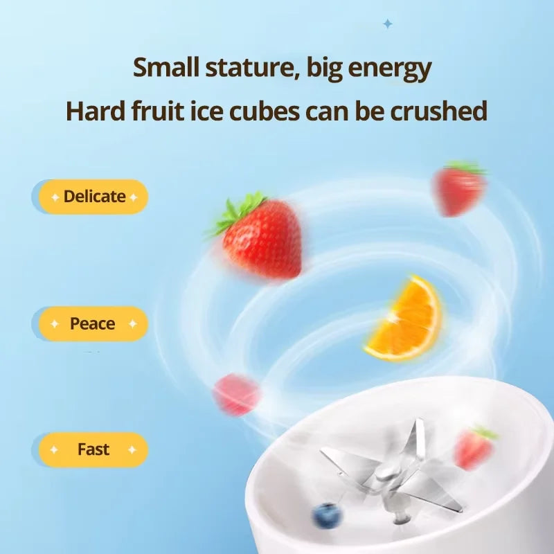 1pc Pink/White Portable Blender Juicer Bottle Electric USB Charge Mini Fruit Milk Mixers Blender Milkshake Juice Maker Machine