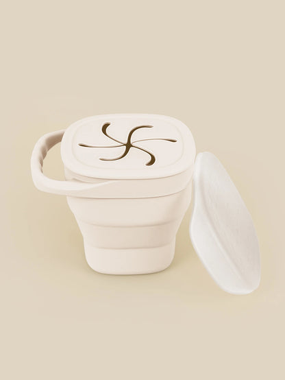 Baby Silicone Snack Cup Baby Portable Baby Snack Box Feeding Trianing Baby Food Storage Soft Silicone Snack Box Boys Girls Gifts