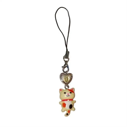 Cat Pendant Phone Strap Anti Lost Keychain Y2K Phone Charm Heart Cute Phone Lanyard Women Girls Phone Accessories