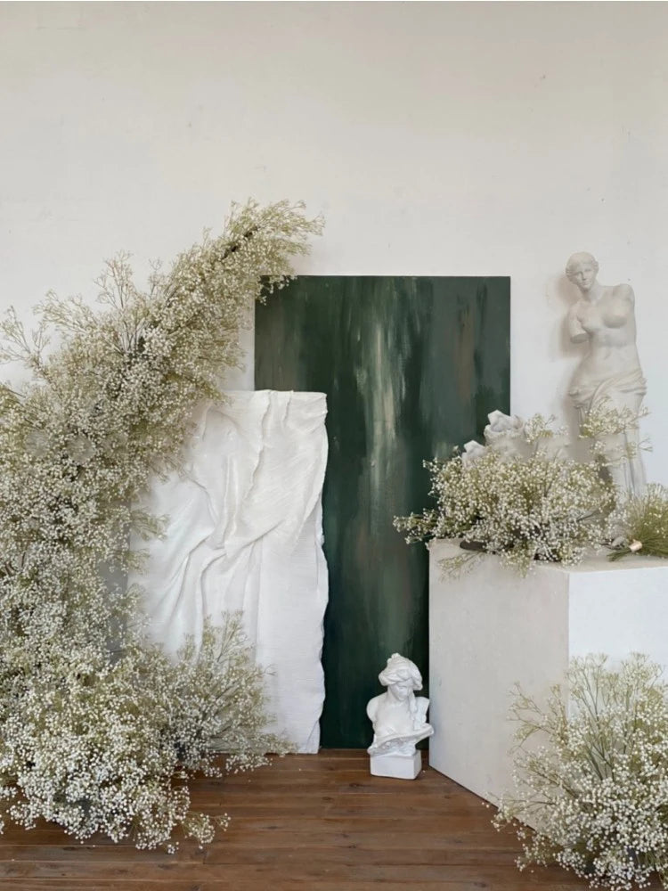 Artificial Plastic Soft Rubber Gypsophila Babys Breath Flower Branches Wedding Bouquet Floral Arrangement Accessories Home Decor