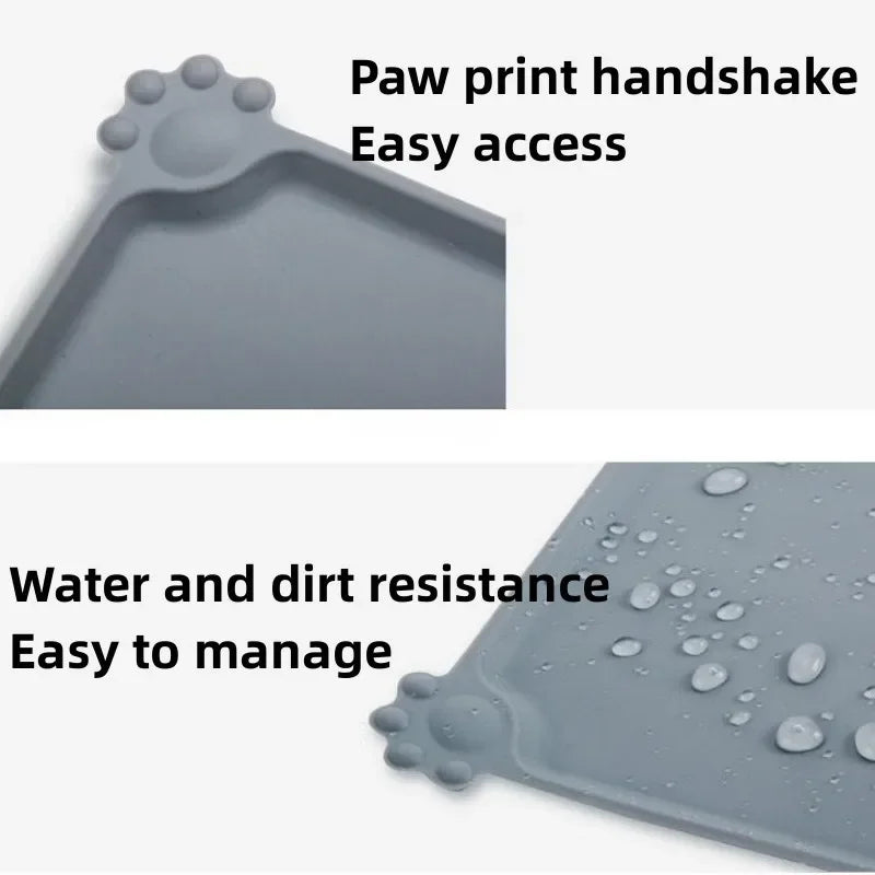 Silicone Pet Meal Mat Pet Waterproof and Anti Slip Cat Food Mat No Cleaning Required Puppy Feeding Bowl Mat Pet Accessories