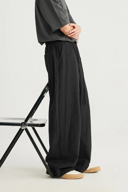 INFLATION Bamboo Cotton Linen  Wide Leg Pants 2024 Spring Summer All-match Casual Mens Trousers