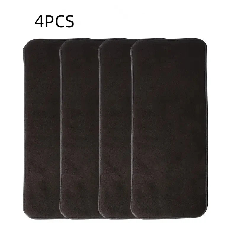 4PCS Reusable Adult Diaper Inserts Pads -Soft Breathable Microfiber/Bamboo Charcoal Liner for Day and Night Use 2 Sizes