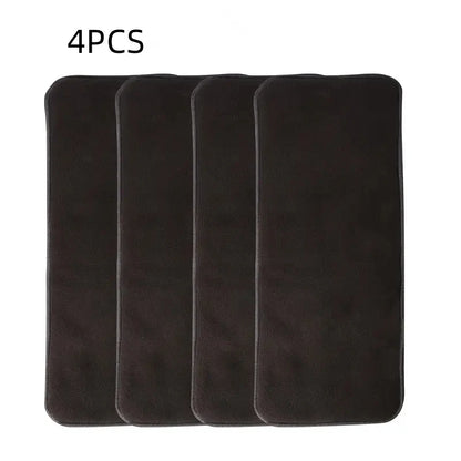 4PCS Reusable Adult Diaper Inserts Pads -Soft Breathable Microfiber/Bamboo Charcoal Liner for Day and Night Use 2 Sizes
