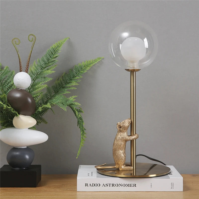 Modern Decorative Floor Lamps Resin Animal Stand Lamps LED Desk Lights Mouse Table Lamps Home Decor Desk Lamp Lighting Fixtures