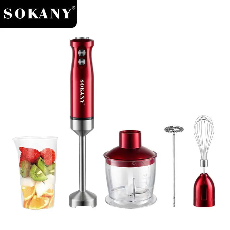 Electric Immersion Blender Hand Blender with Whisk 5 in 1 600W,304 Stainless Steel Ice Crush Blade with Whisk, Milk Frother