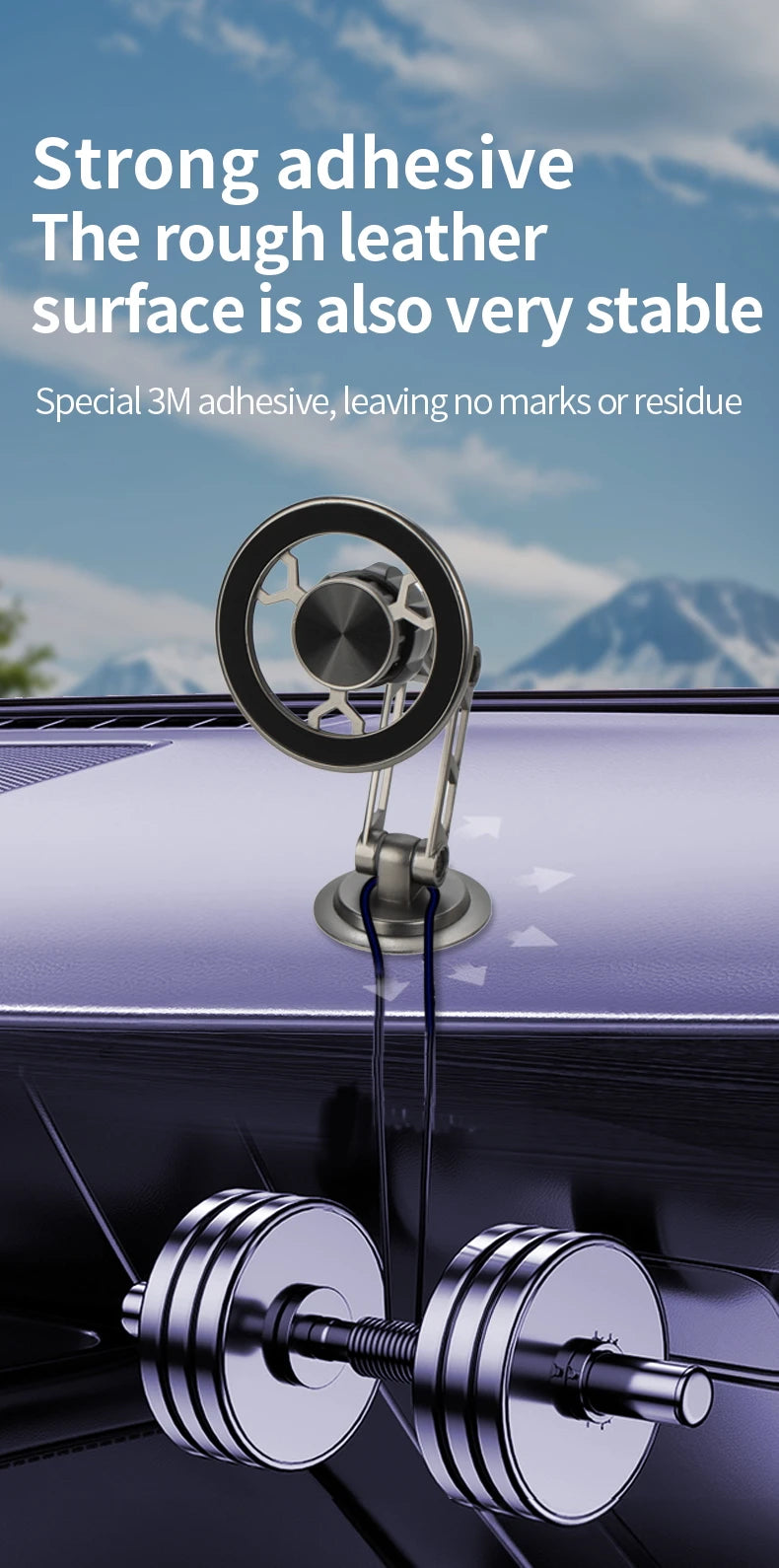 Universal metal magnetic mobile phone holder Foldable rotating mobile phone holder Dashboard windshield Car mobile phone holder