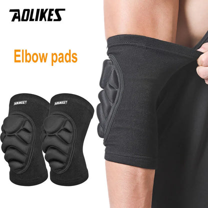 AOLIKES 1Pair Knee Elbow Pads, Thick Sponge Collisioned Kneepads for Work, Basketball Wrestling Football Volleyball Cycling