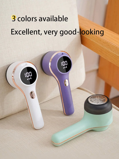 Lint Remover For Clothing Hair Ball Trimmer Fuzz Pellets Clothes Sweater Fabric Shaver with LED Digital Electric Fluff Lint Remo