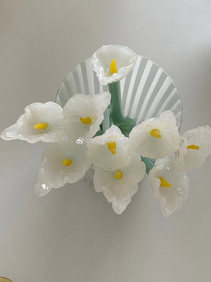 Calla Lily Animals Cartoon Bear Glass Spoon Dessert Spoon Coffee Glass Stir Spoon  Long Handle Spoon Yogurt Spoon