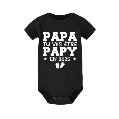 Dad You Will Become A Dad in 2025 Print Infant Rompers Casual Pregnancy Announcement Jumpsuit Short Sleeve Fashion Babys Clothes