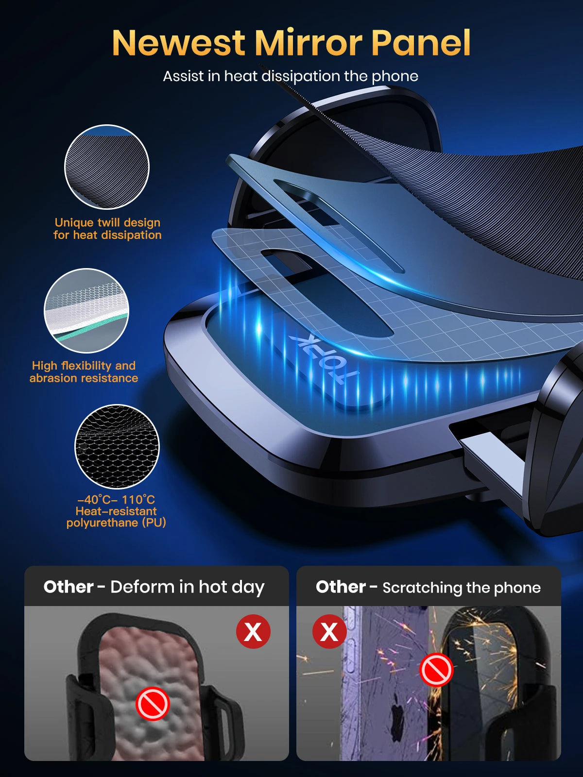 Car Phone Holder Mobile Phone Holder Car Handsfree Phone Holder for Dashboard Windshield Vents