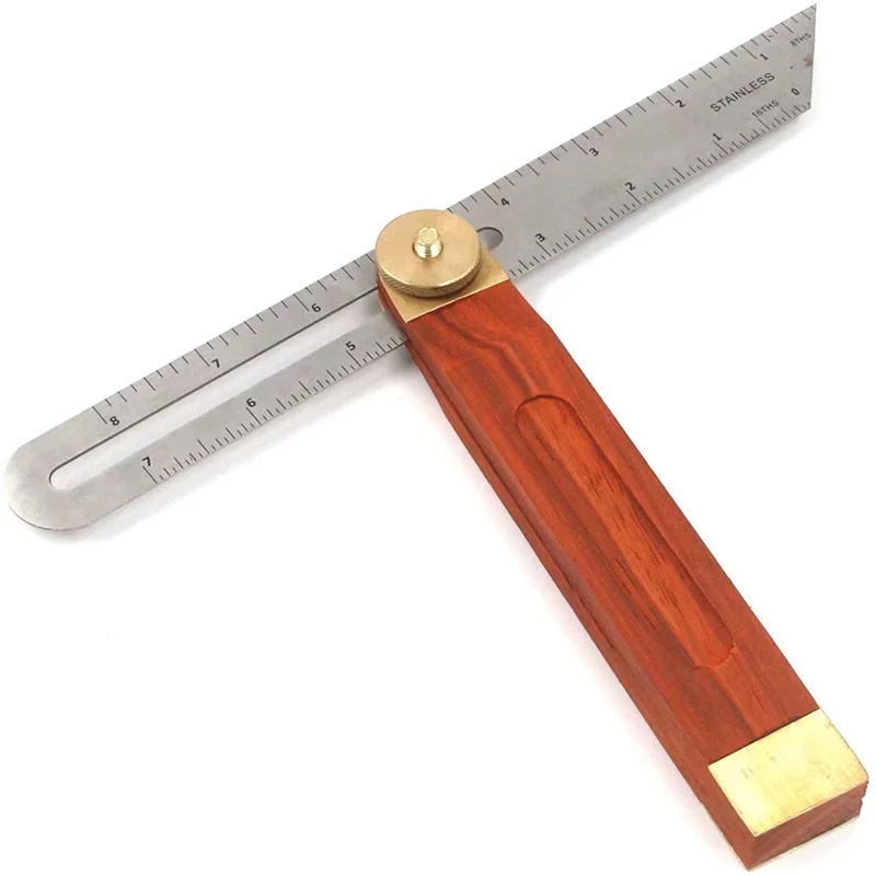 RALCA-Angle Rulers Gauges Tri Square Sliding T-Bevel With Wooden Handle Level Measuring Tool Wooden Marking Gauge Protractor