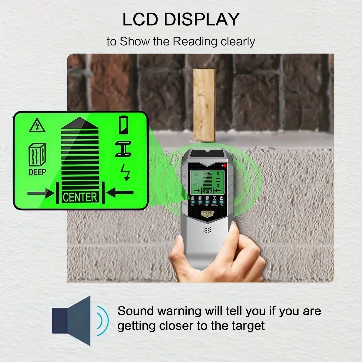 5-in-1 Handheld Wall Metal Detector - Scanner for Metal, Wires, Timber Studs, and Currents, Precise Wall Measurement Tool