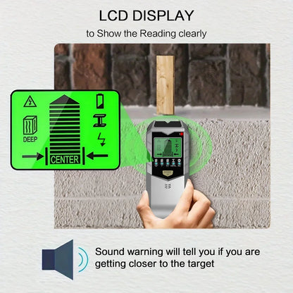 5-in-1 Handheld Wall Metal Detector - Scanner for Metal, Wires, Timber Studs, and Currents, Precise Wall Measurement Tool
