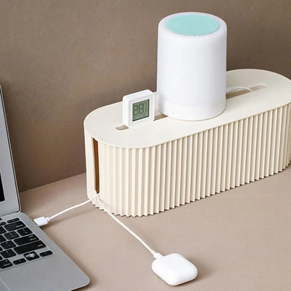 Cable Storage Cases Power Strip Boxes Cord Hider and Management Box Flexible Wire Storage Extension Hider for Desk Home Kitchen