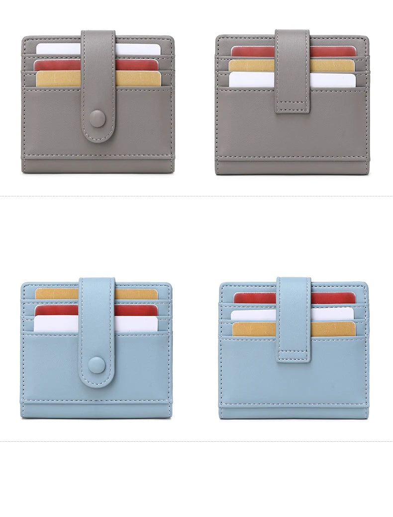 RFID Anti-blocking Wallet for Women, Multi-Card, Credit Card Bag, Lightweight and Simple, Short Buckle, Small, Fashion Wallet