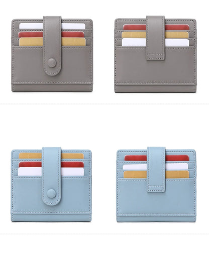 RFID Anti-blocking Wallet for Women, Multi-Card, Credit Card Bag, Lightweight and Simple, Short Buckle, Small, Fashion Wallet