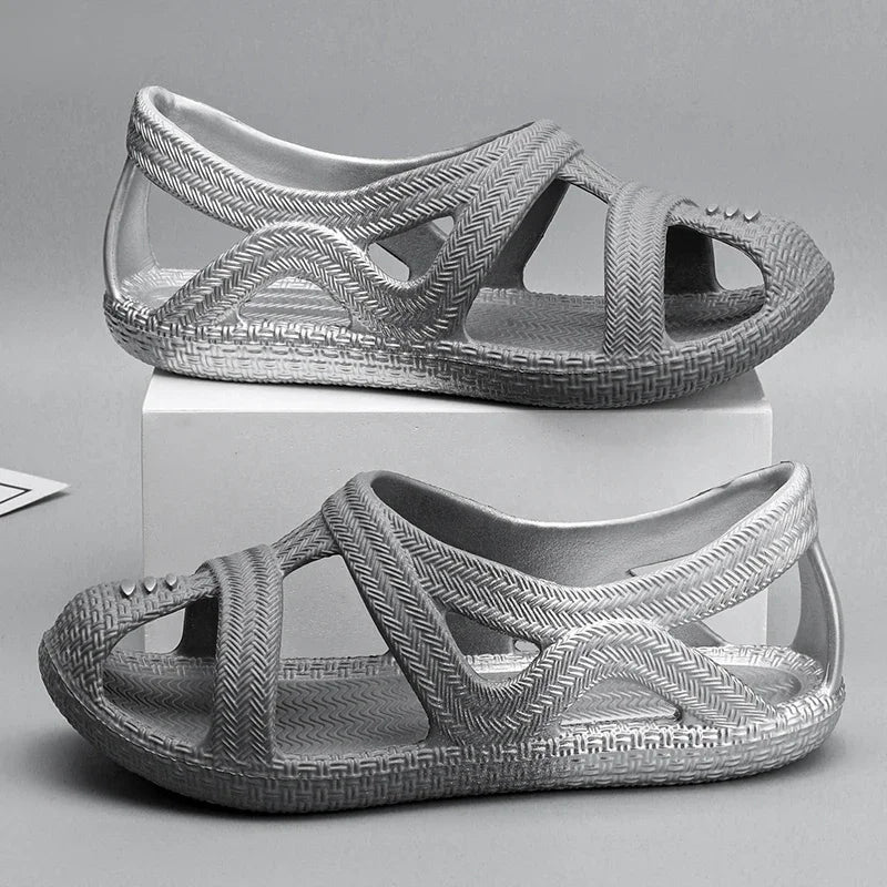 Sandalias Hombre Verano Sandals Men's New Summer Non-Slip Anti-Odor Hollow Breathable Outdoor Casual Flat Beach Shoes