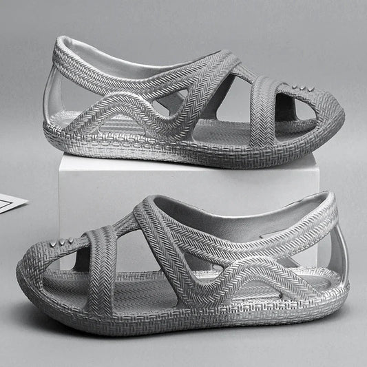 Sandalias Hombre Verano Sandals Men's New Summer Non-Slip Anti-Odor Hollow Breathable Outdoor Casual Flat Beach Shoes