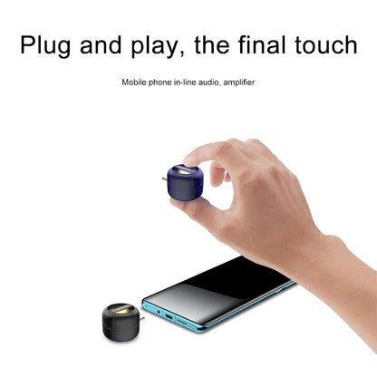 Mini Speaker-Mobile Phone Speakers In-line MP3 Speaker Amplifier External High Quality Sound Wired Audio Amplifier Portable