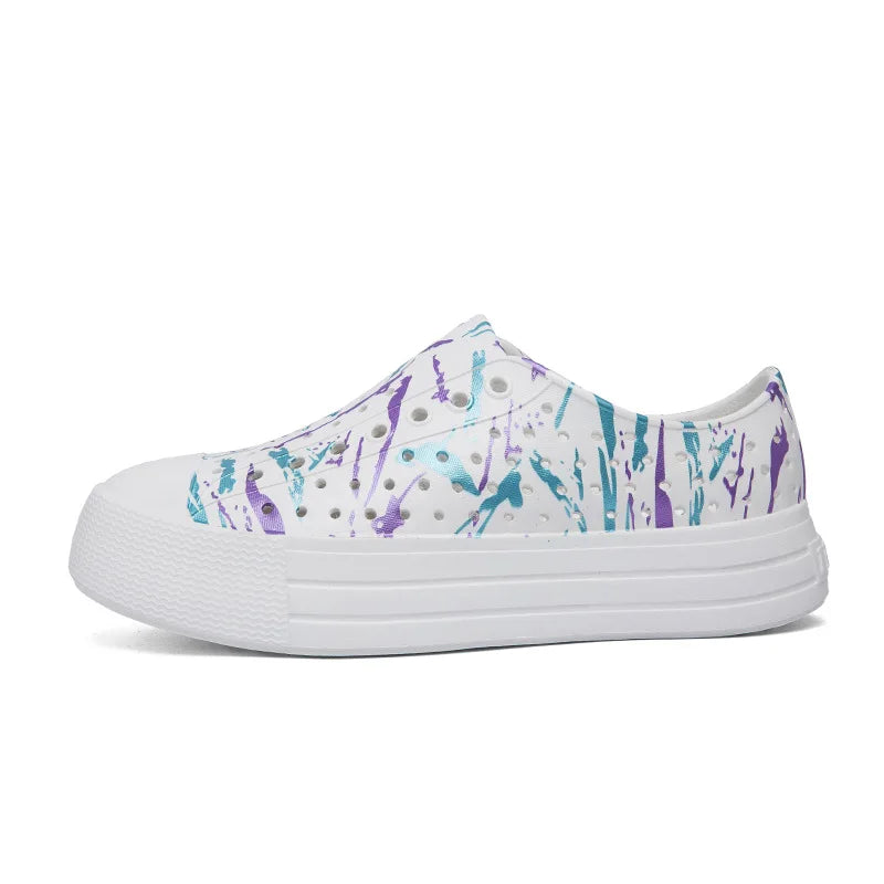 Summer Women Beach Sandal EVA External Wear Cave Sandal Big Kid Casual Shoe Heightening Sandal Thick Bottom Hole Garden Shoe