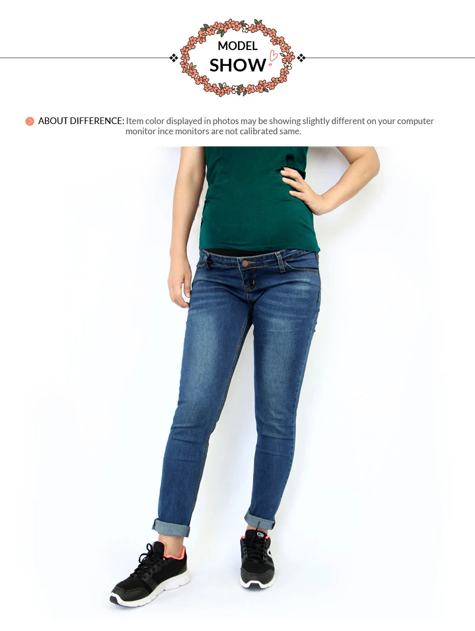 Maternity Clothing  Jeans Insert Panel  Skinny  Cotton Denim Pants for Pregnant Women Pregnancy Clothes