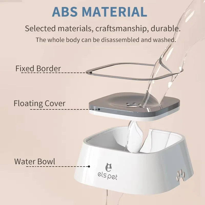 Dog Bowl No Spill, Pet Water Bowl No Drip Slow Water Feeder Cat Bowl, Pet Water Dispenser,Large Capacity Travel Water Bowl