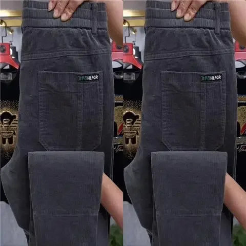 Autumn Winter Casual Pants Elastic Wais Men Corduroy Trousers Six Pockets Joggers Baggy Slim Mens Trousers Designer Sweatpants