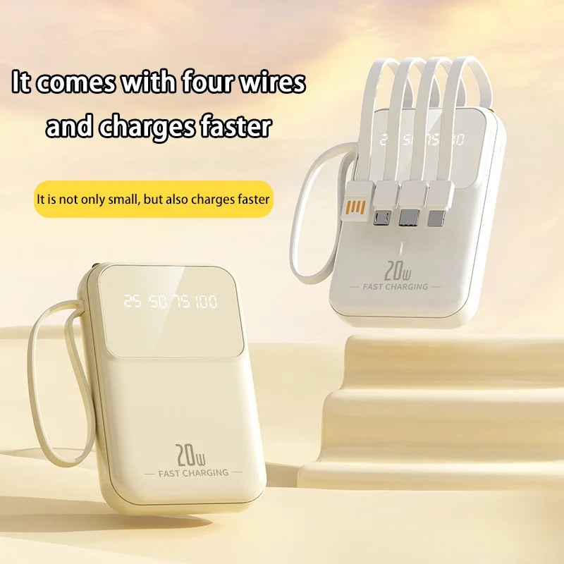 New Built In Power Bank With Small And Portable 20000mAh Llarge Capacity Portable Power Bank Super Fast Charging Power Bank Hot