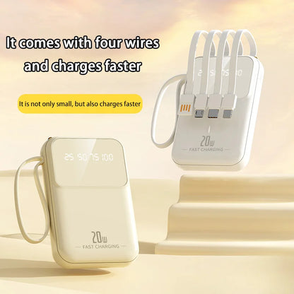 New Built In Power Bank With Small And Portable 20000mAh Llarge Capacity Portable Power Bank Super Fast Charging Power Bank Hot