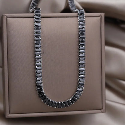 Korean hot selling fashion jewelry, copper inlaid zircon, luxury shiny necklace sexy ladies party necklace