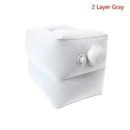 Inflatable Travel Pillow Foot Rest Kids Car Airplane Sleeping Bed Leg Support Height Adjustable Footrest Pillow for Long Trips