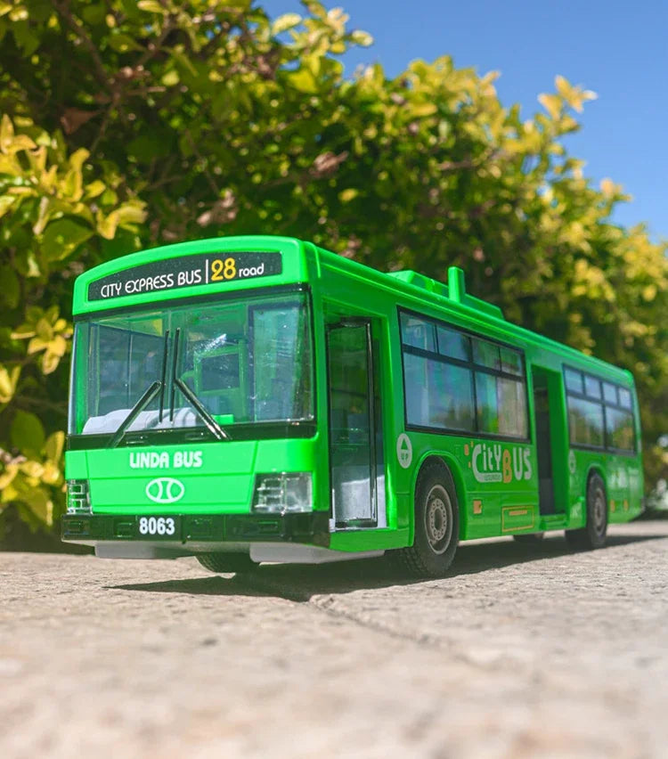 High Quality Simulation Bus Large Size Drop-resistant Light Music Inertia Bus Model Pull Back Car Educational Toys Gifts