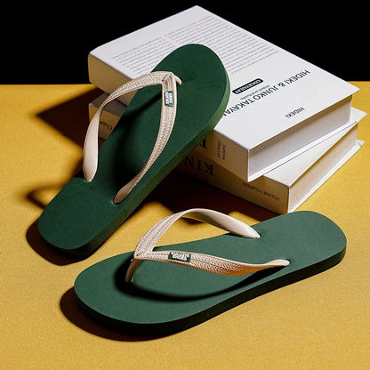 Men's Flip Flops 2025 Summer New Casual Versatile Clip Toe Beach Shoes Trendy Outerwear Anti Slip Cool Slippers