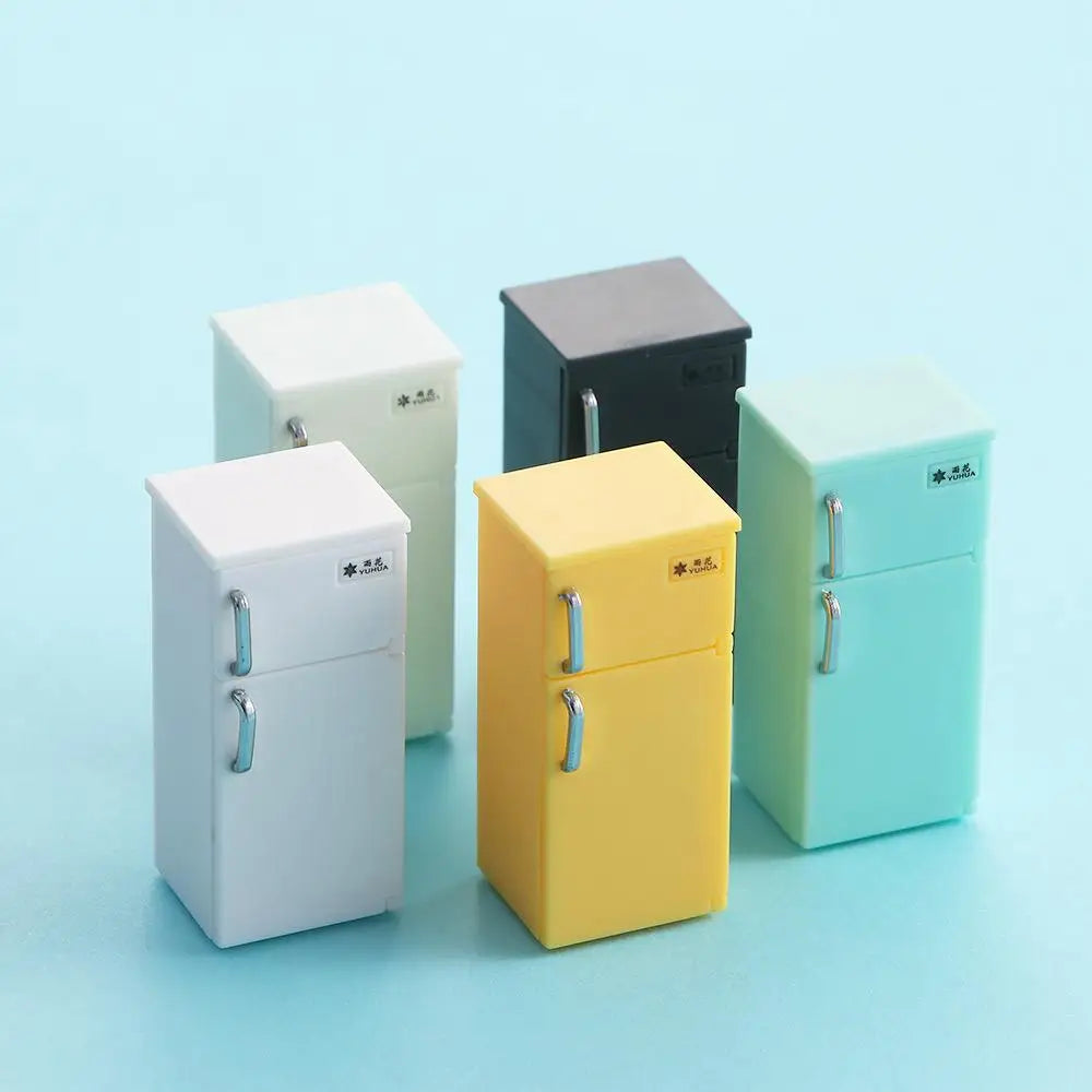 Fridge Toy Model Freezer Miniature Dollhouse Accessories 1:12 Dollhouse Miniature Doll House Decoration Simulation Refrigerator