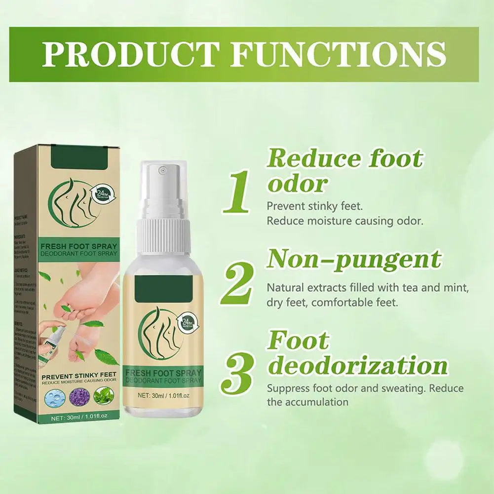 Foot Deodorant Spray Prevent Stinky Feet Non Pungent Removal Fragrance Spray Foot Relieve Moisturize Anti-sweat Dry Skin Ca D0T3