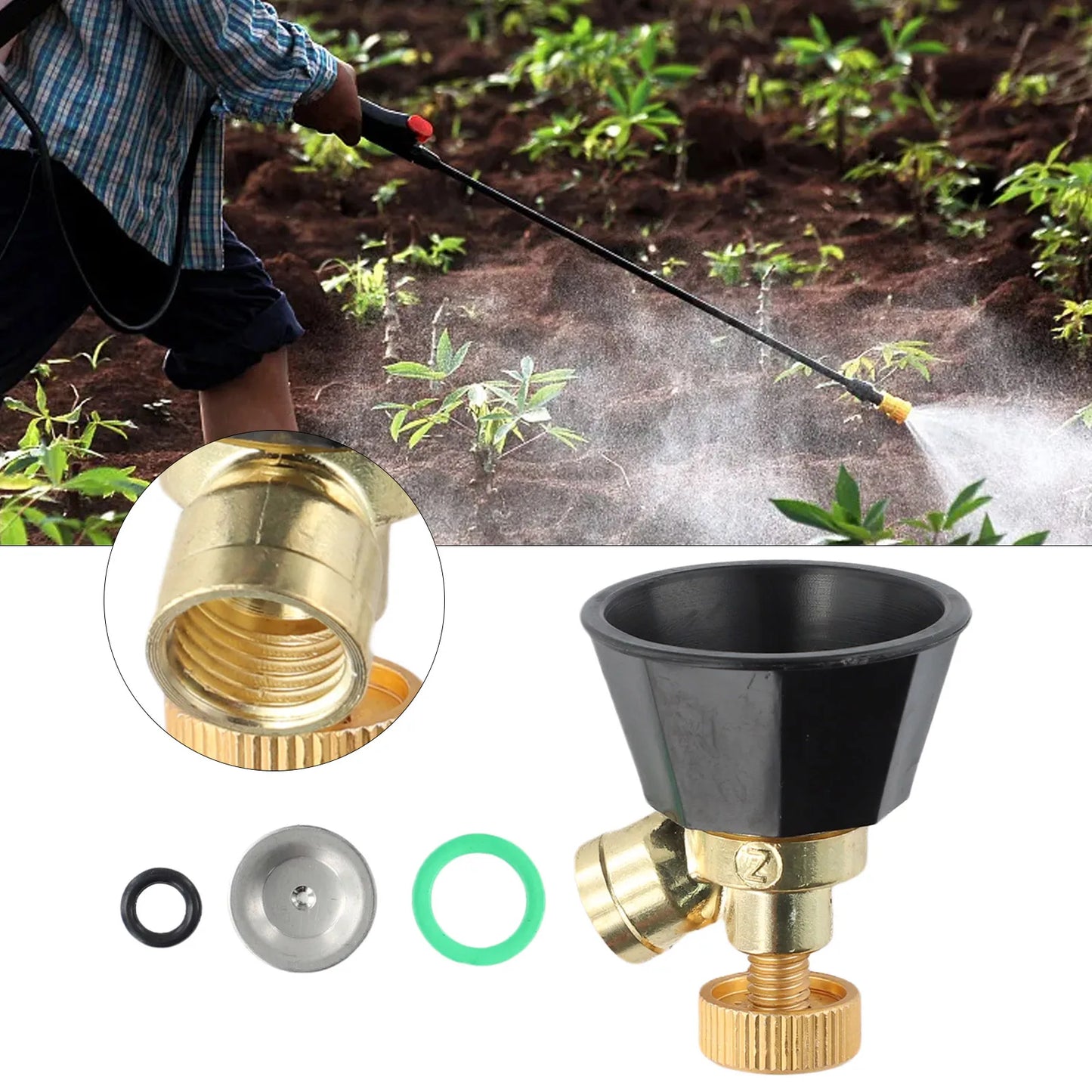 Agricultural Atomization Nozzle Alloy Adjustable Black Agricultural Sprinkler Head Garden Sprayers