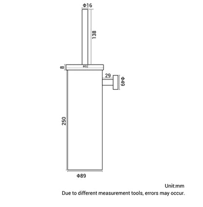Black Stainless Steel Square Wall-mounted Bathroom Accessories Toilet Brush