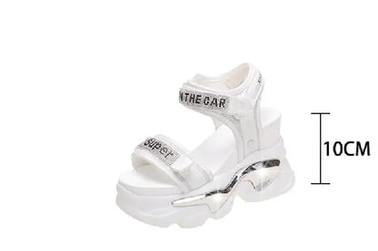 10CM Chunky Platform Sandals Women New Summer Bling High Heels Sandals Woman Beach Casual Slides Thick Sole Sandalias Mujer